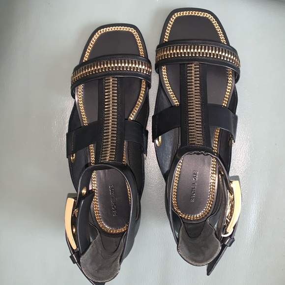 Rachel Zoe NWT Calfskin sandals with Metal Applications - Picture 5 of 10